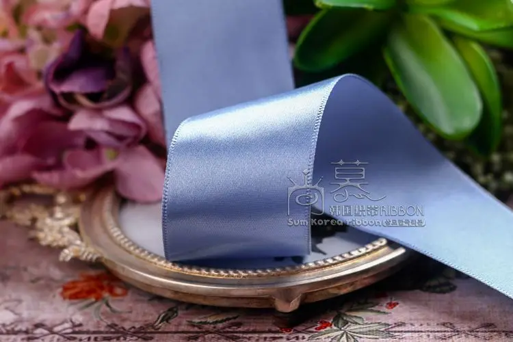 50yards 25mm 38mm polyester korean satin ribbon for bouquet gift packing wedding party decoration hair bow accessories