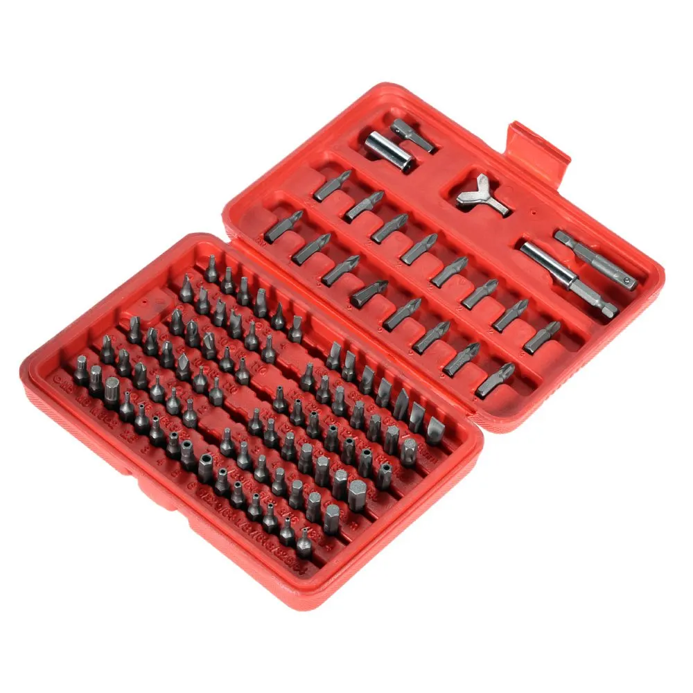 100pcs Security Magnetic Bit Set Screwdriver Holder Chrome Vanadium Steel Tools
