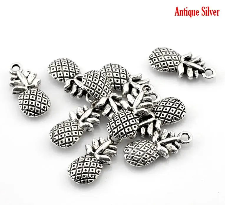 

Doreen Box Lovely 50PCs Antique Silver Pineapple Fruit Charm Pendants 19x9mm(6/8"x3/8") (B21634)