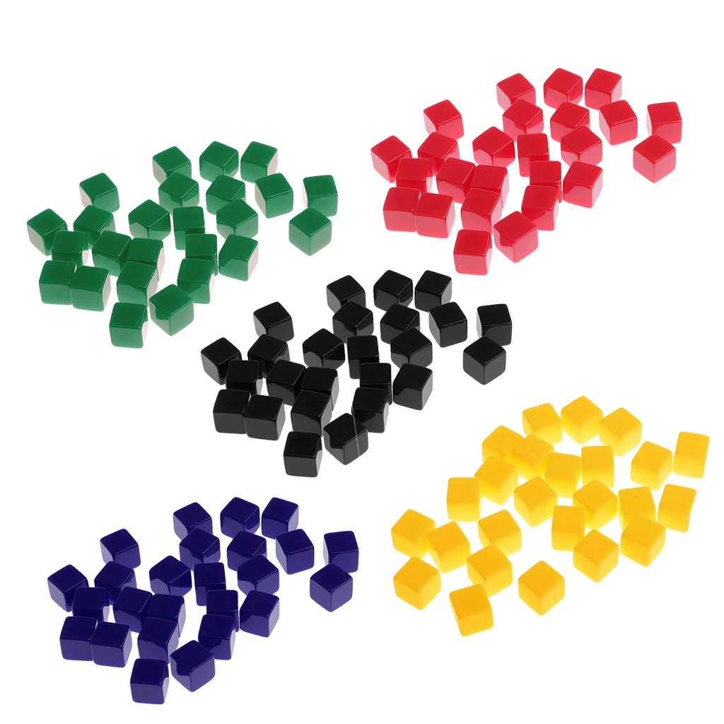 MagiDeal 125Pcs/Pack 12mm Opaque Six Sided D6 Dice Set Blank for Dungeons and Dragons D&D MTG TRPG Players Toys