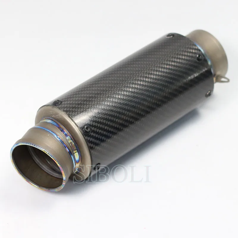 60mm Motorcycle Exhaust Carbon Fiber Muffler Pipe Modified Racing Sport Motorbike Z1000 S1000RR CBR1000 SC018 | Автомобили и