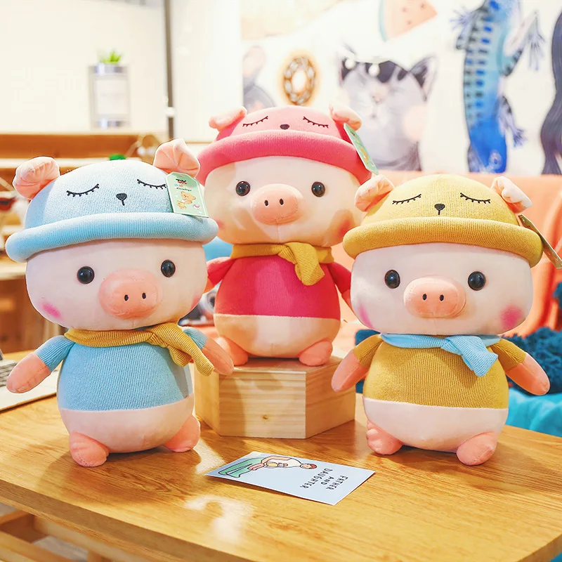 

25 35 50cm Height Large Plush Pigs Doll Toy Kids Sleeping Back Cushion Cute Stuffed pig Baby Accompany Doll Xmas Gift