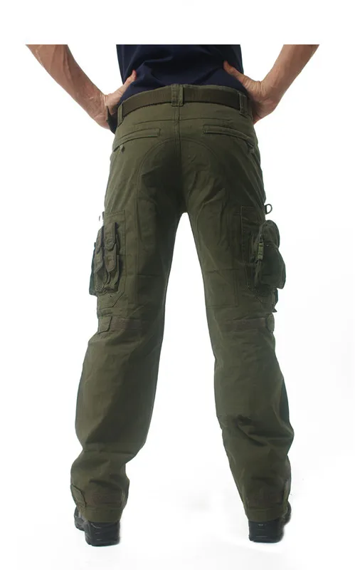 Men Cargo Pants Overalls Multi Pockets Military Tactical Pants Tooling Combat Style Plus Size Trouser Loose Commando Casual Pants (11)