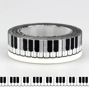 

15mm *10m 1pc Kawaii Black & White Piano keys Patterned Washi Tape,Adhesives Tape Scrapbooking Supplies Craft & Hobby Supplies