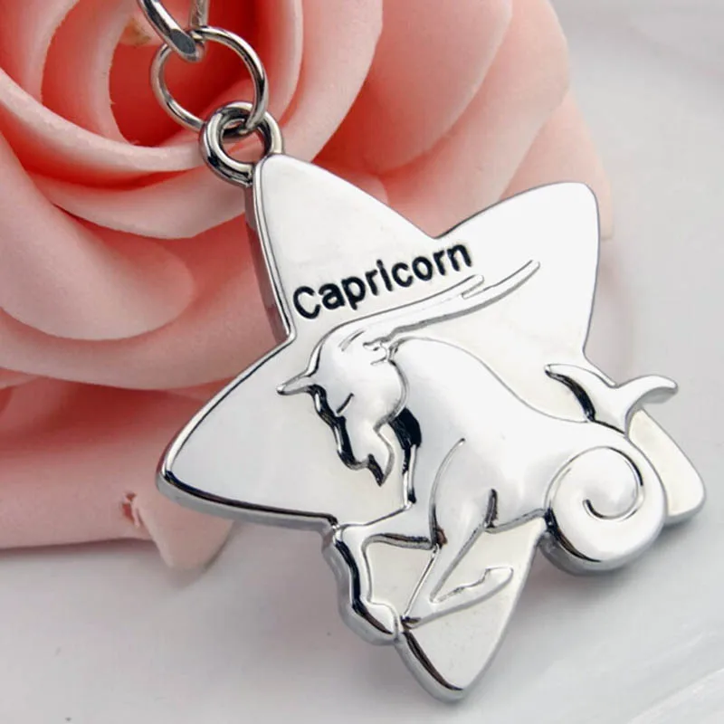 

12pcs/lot Alloy Key Chains 12 Constellations Star Leo Scorpio Taurus Virgo Multiple Trendy Style Fashion Gift KeyRing KeyChain