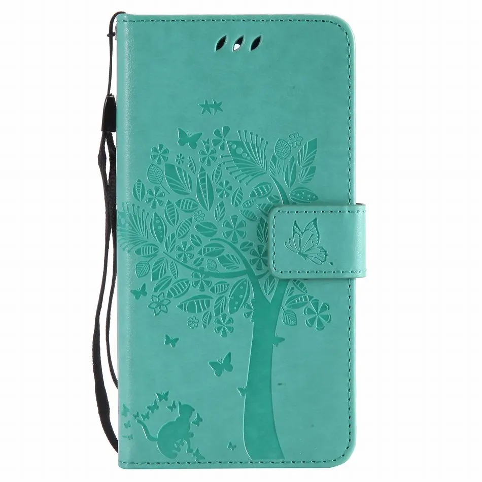 Флип-Чехлы, кожаный чехол для LG Nexus 5X Leon Spirit V30 V20 V10 Stylus 2 3 Plus LS770 LS775 K3 K10 дерево кошка тиснение P06Z - Цвет: Green