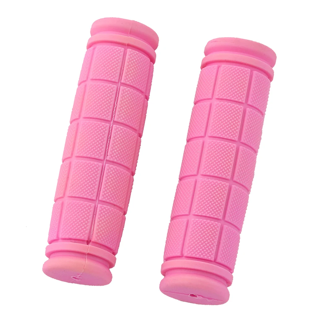 1 Pair Skid-Proof Soft Rubber Bicycle Handlebar Grip Cover for MTB Fixie Bike Bicycle Cycling Accessories Replacement Pink Kids 