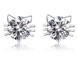 Valentine S Day Gift 925 Silver Cat Earrings Female Korean Fashion Valentine S Day Gift 925 Silver Cat Earrings Female Korean Fashion Cute Sterling Hypoallergenic Products