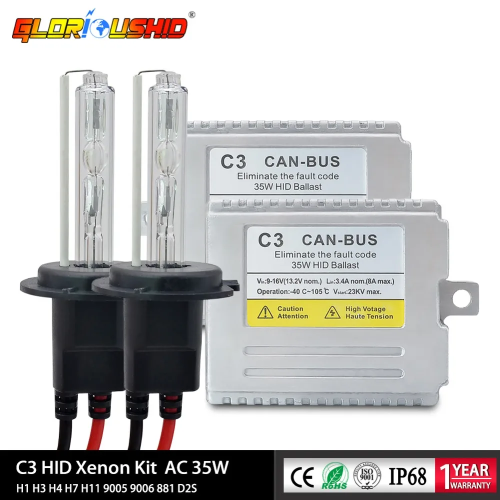 C3 35 Вт CANBUS xenon H1 H3 H4 H7 H11 9005 9006 881 HID комплект для автомобильных фар |