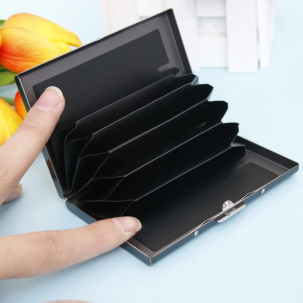 

ISKYBOB New Metal Business ID Credit Card Holder Mini Suitcase Bank Card Holder Box Case