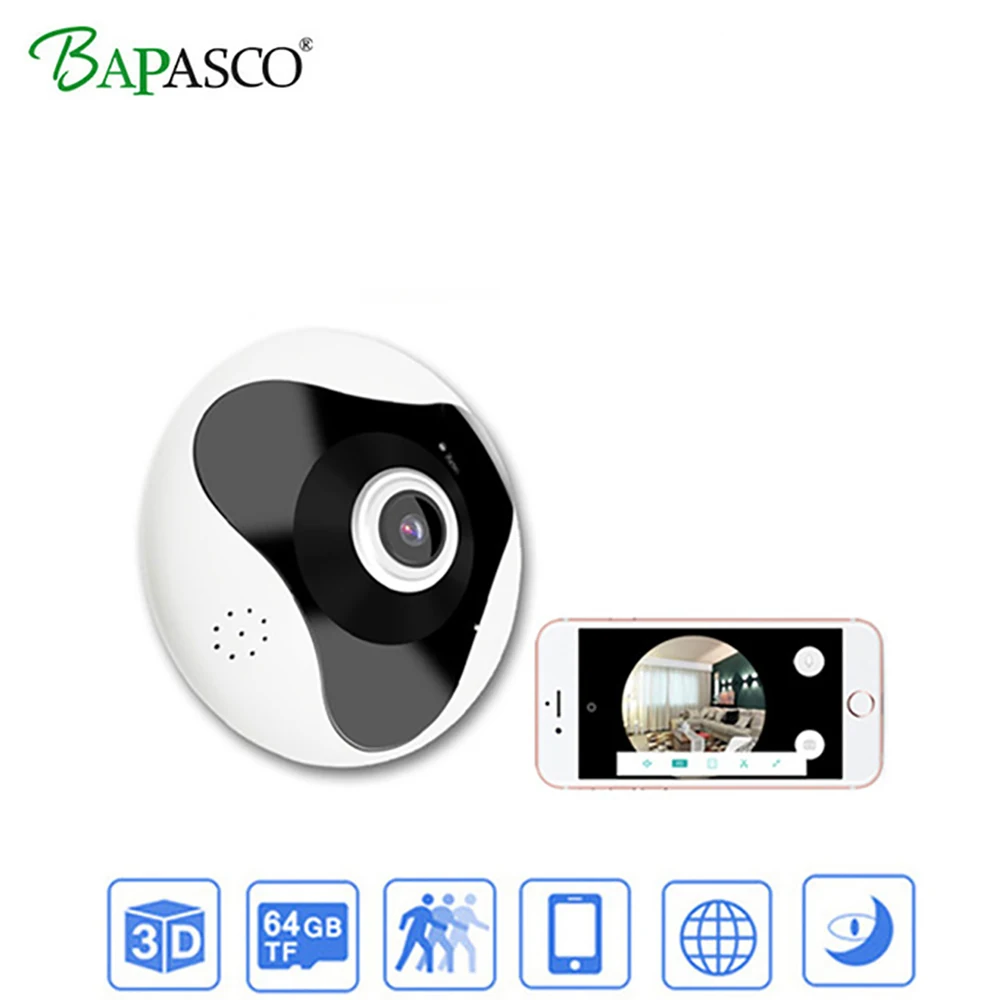 

BAPASCO Wireless camera wifi remote monitoring network camera mobile phone home 360 degree panoramic monitor