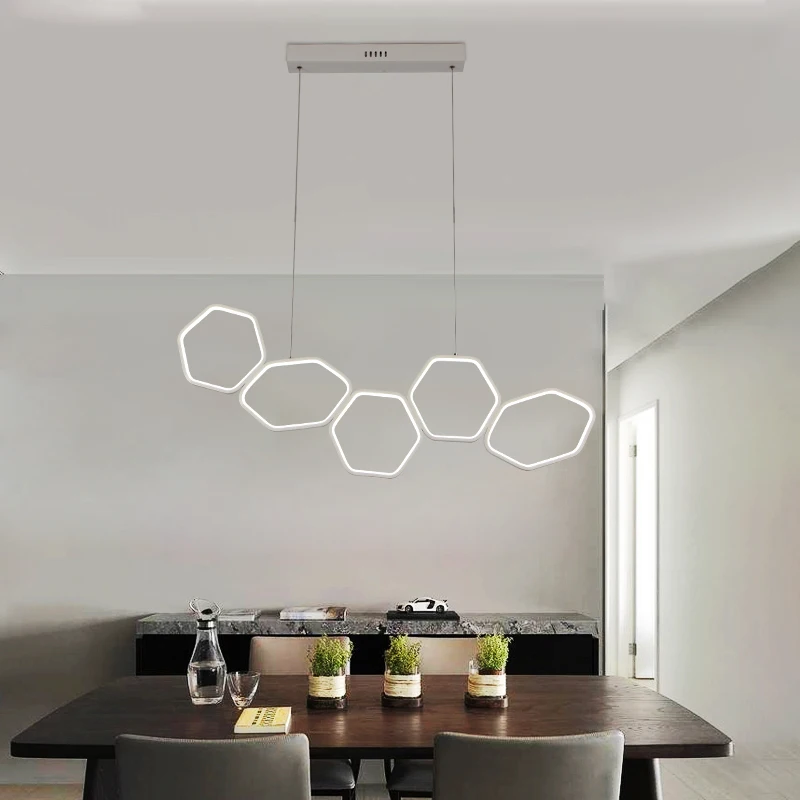  Minimalism Modern LED Pendant Lights for Dining Kitchen Room Living Room White or Coffee Color Hang - 32872661194