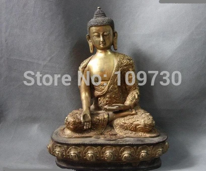 

003295 China Buddhism Temple Bronze Copper Sakyamuni Tathagata Rulai God Buddha Statue
