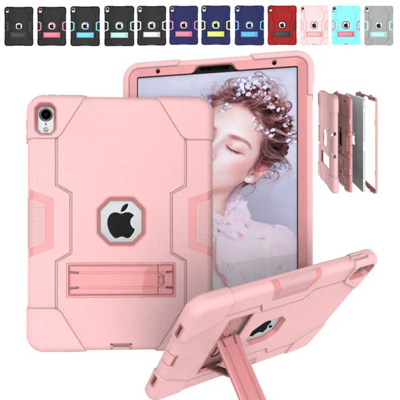 

Case for iPad Pro 11" Heavy Duty PC+Silicon Protective Kickstand Shock-Absorption/High Impact Resistant Armor (2018 Release)