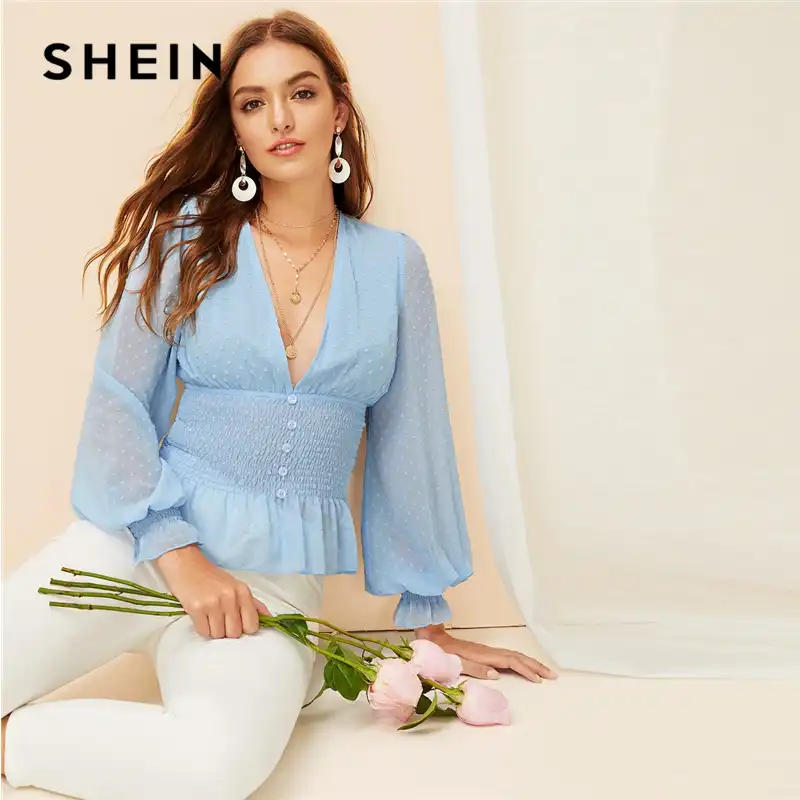 deep v neck peplum top