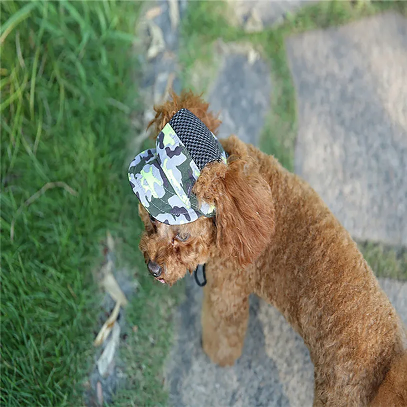 Summer Camouflage Pets Cap Hat Dog Cat Headband Canvas Outdoor Headdress Costumes Hair Band Visor Hat Cat Dog Accessories 40JA14 (10)