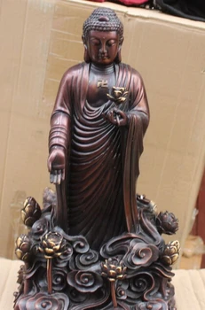 

16" Tibet Tibetan Buddhism Copper Tathagata Shakyamuni Sakyamuni Buddha Statue S0708