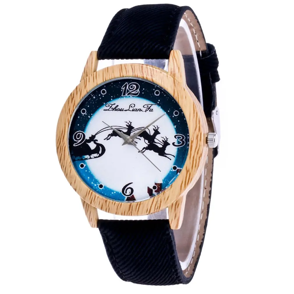 Women Watch Wooden Quartz Leather Strap Fashion Design Pattern Modern Dial Wrist B1 | Наручные часы
