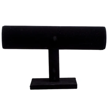 

YCYS-Black Velvet Bangle Bracelet Jewelry Chain Watch T-Bar Display Stand Holder Rack