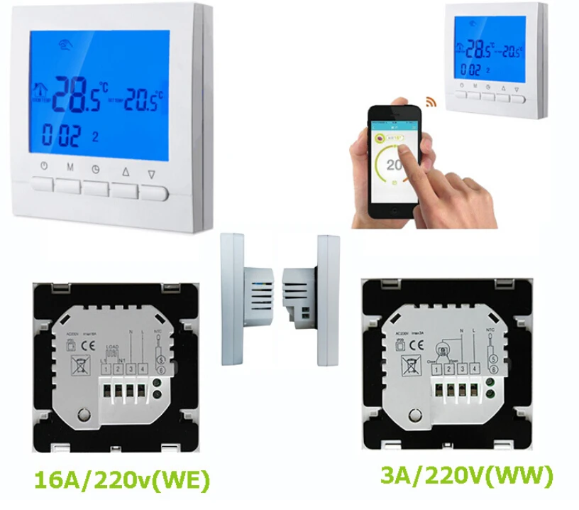 Термостат для теплого пола с поддержкой Wi Fi 16 А 3 А|heating thermostat|wifi thermostatheating system |