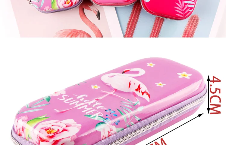 Фламинго школьная Канцелярия; Карандаш сумка Kawaii Творческие Школьные принадлежности карандаш сумка с цветком Новинка пенал ЕВА