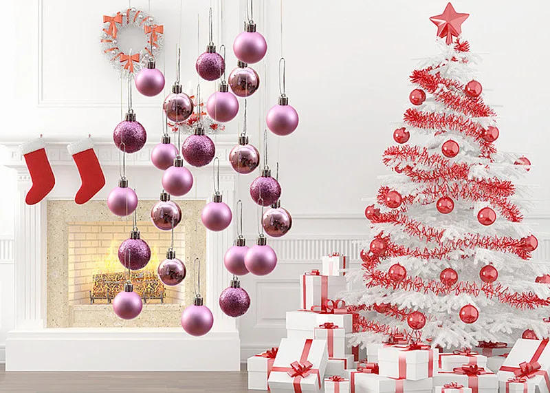 14 Colors 24Pcs Christmas Balls Ornaments Small Shatterproof Christmas Tree Decorations Hanging Balls for Holiday Wedding Party Decoration