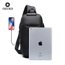OZUKO многофункциональная сумка через плечо для мужчин, противоугонная сумка через плечо, сумки-мессенджеры, мужские водонепроницаемые короткие нагрудные сумки, новая сумка