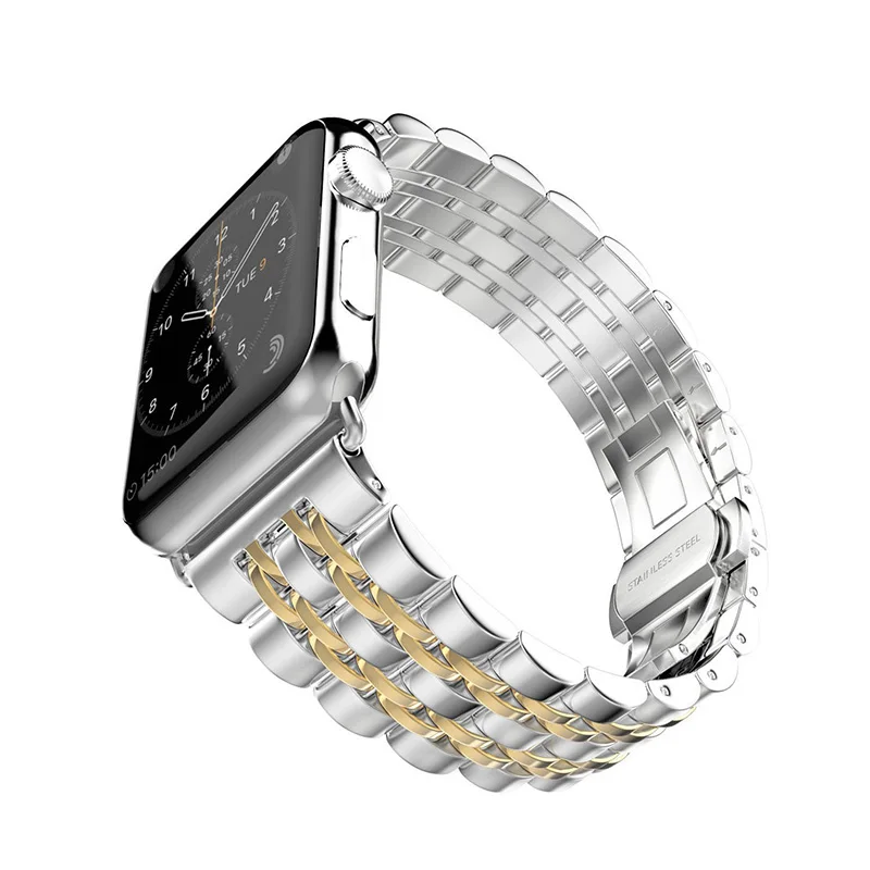 Full Stainless Steel Watchband For Apple Watch 5 4 3 Band 44mm 40mm 38mm 42mm Bracelet Strap Hidden Clasp Sport Edition