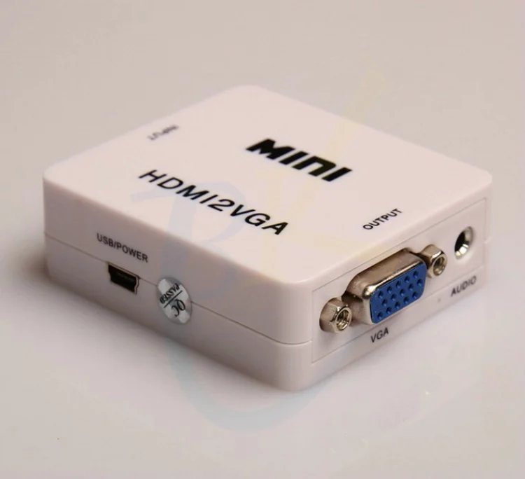 Бесплатная доставка 20 шт./лот видеоконвертер VGA в HDMI HD с аудиовходом для ПК