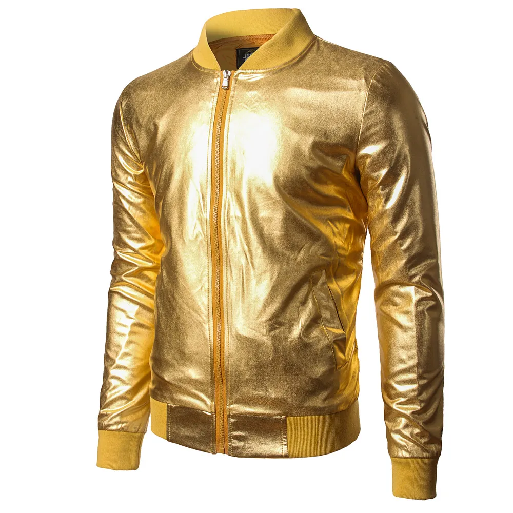 Preise Shiny Blue Metallic Jacke Männer Marke Nacht Club Hüfte Hop Zipper Jacken Stehkragen Leichte Baseball Bomber Jacken und Mantel