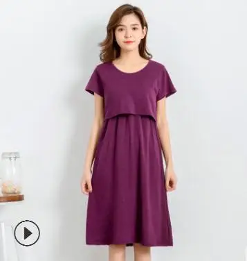 

Maternity Modal Nursing Dress 2018 Spring Summer Fashion Breastfeeding Dress for Pregnant Women Mother Lactation Clothing WX962