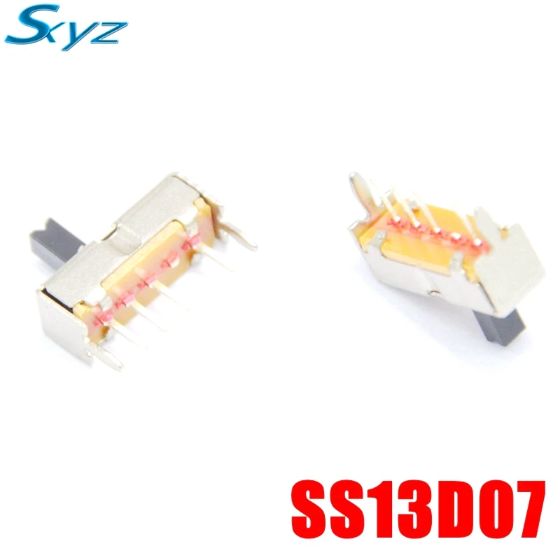 50 шт. SS13D07G4 3 Позиция SPDT 1P3T 6 Pin PCB Панель мини вертикальной ползунковый