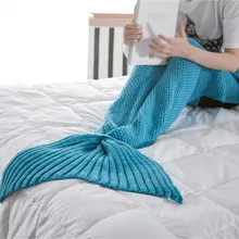 Sirène de Couchage Sacs Fil Tricoté Wrap Super Doux Couverture Crochet Fait Main Sirène Couverture Canapé Coussin Lit Pour Enfants Adulte