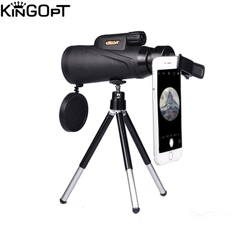  KINGOPT waterproof 8x42 wide angle night vision smartphone HD monocular Telescope with tripod for h