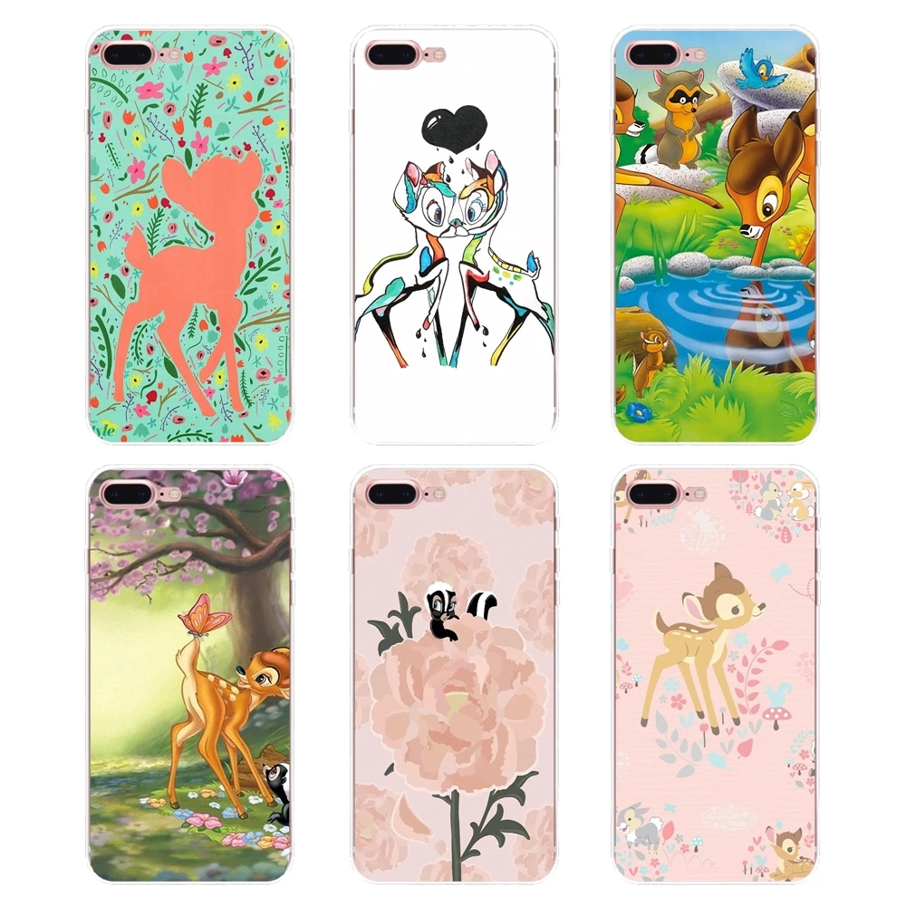 For Samsung Galaxy S2 S3 S4 S5 MINI S6 S7 edge S8 S9 Plus Note 2 3 4 5 8 Coque Fundas Silicone Case Cute Bambi fawn hearts anime |