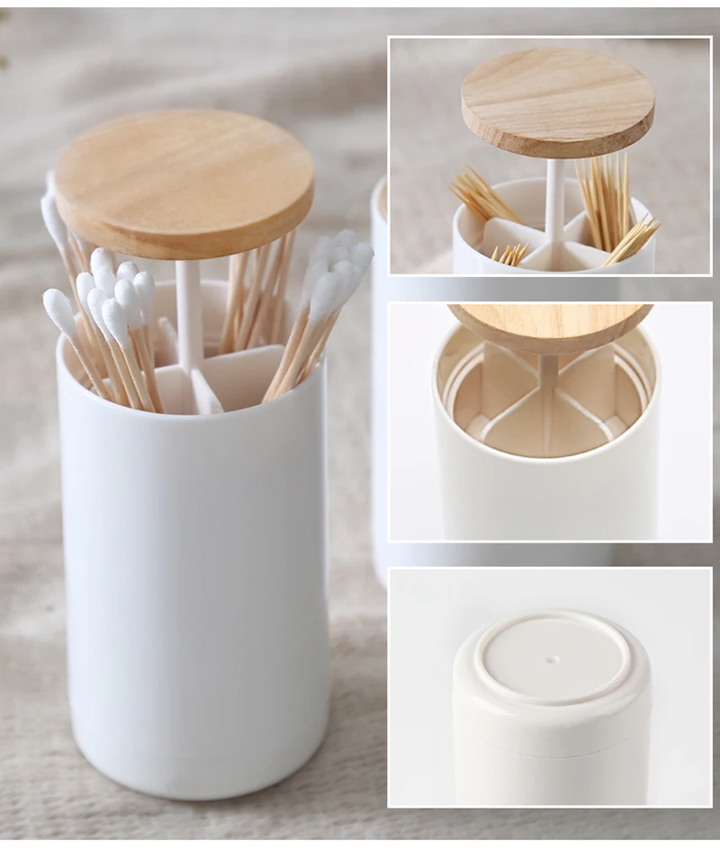LIYIMENG Pop-up Toothpick Holder Cotton Bud Swabs Dispenser Case Q-tips Holder Storage Organizer Box Table Decoration Kitchen Accessories B5