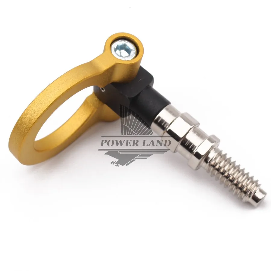 1 قطع سباقات السيارات الألومنيوم tow towing hook universal for bmw وأوروبا سيارات مقطورة الدائري العالمي سيارة سحب شماعات الذهب