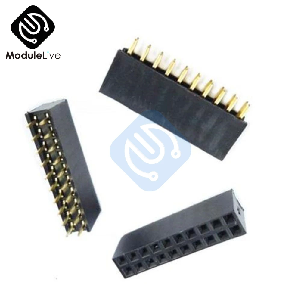 

10PCS 2X10 Pin 20P 2.54mm Double Row Female Straight Header Pitch Socket Strip