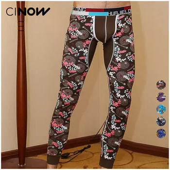

New male underwear cotton print basic Cotton Thermal Underwear Bottom Long Johns Underpants Leggings Tights Free Shipping