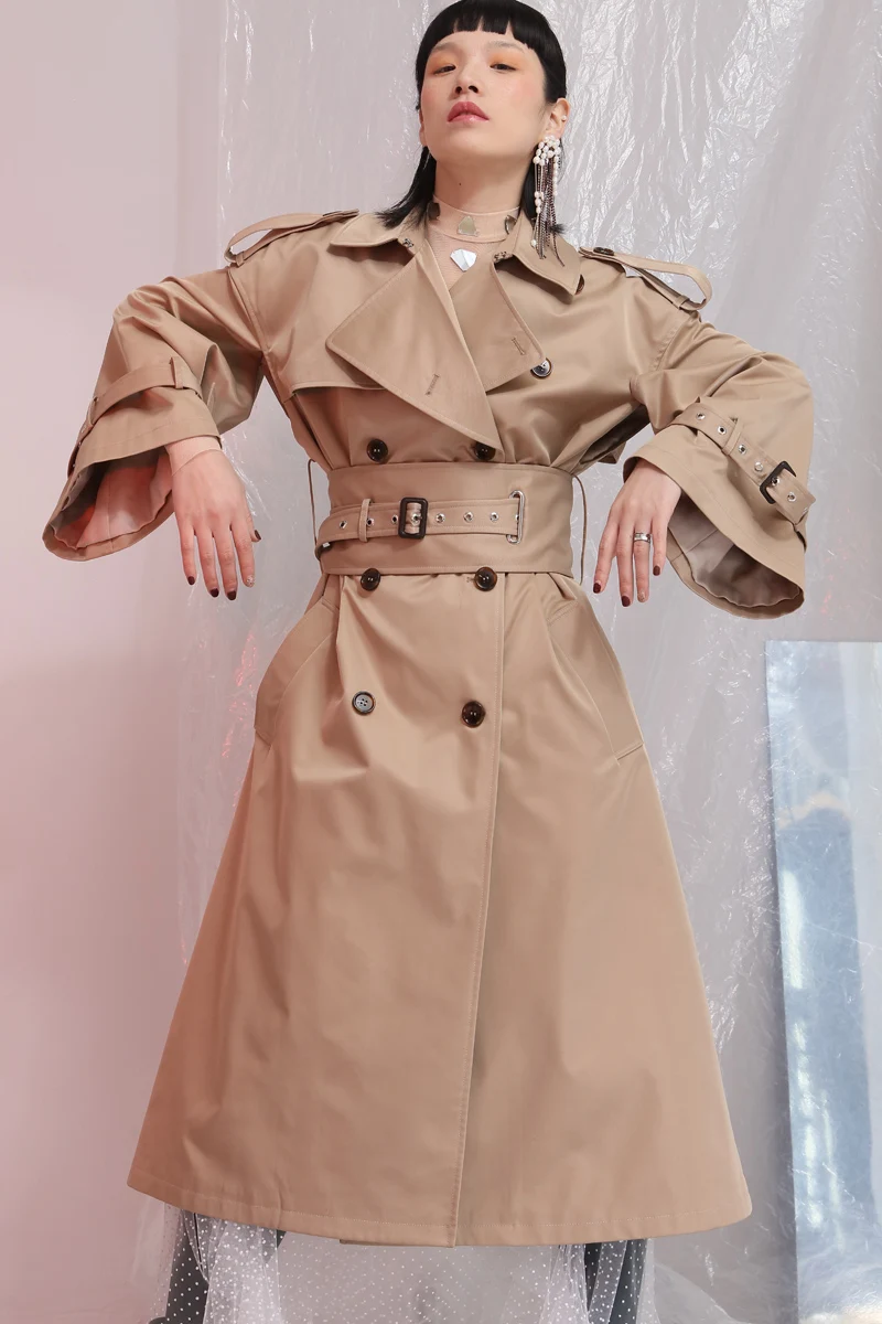 GETSRING Women Trench Coat Spring 2018 Female Overcoat Adjustable Waist
