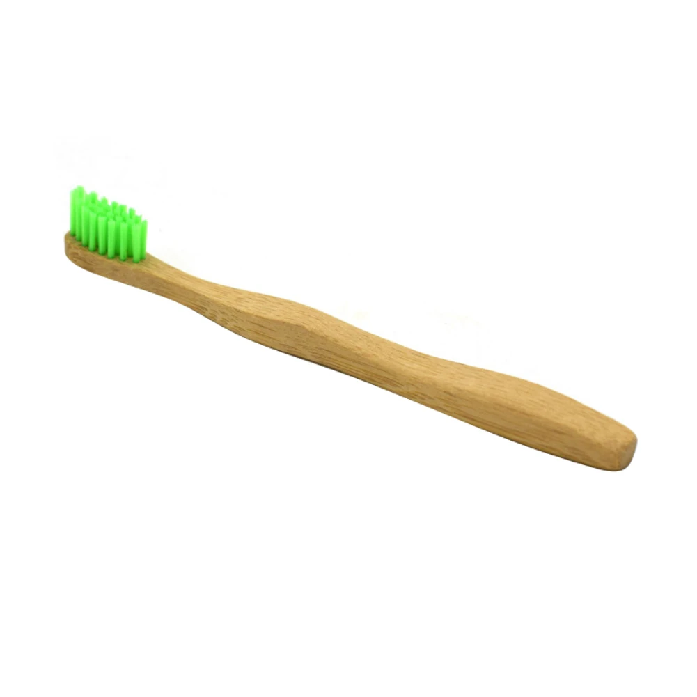 Y& W& F 1 шт. 14,5 см Экологичная бамбуковая зубная щетка 6 цветов плоская мягкая щетина детская зубная щетка разлагаемая бамбуковая детская зубная щетка - Цвет: Wave Green Hair