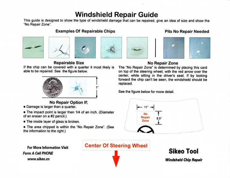 Kongqiabona Outils de réparation de vitres de pare-brise de vitres Kit de polissage de pare-brise auto Puce Crack Star Bullseye DIY Accessoires de voiture 