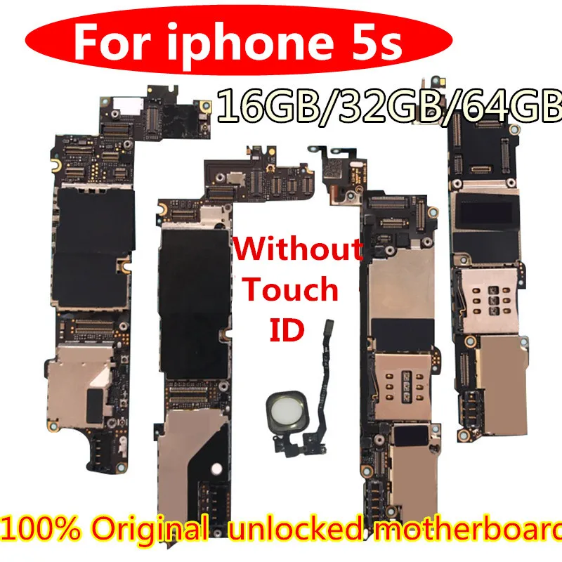 

100% Original unlocked for iphone 5S Motherboard Without Touch ID/With Touch ID,for iphone 5S Logic boards,16gb / 32gb / 64gb