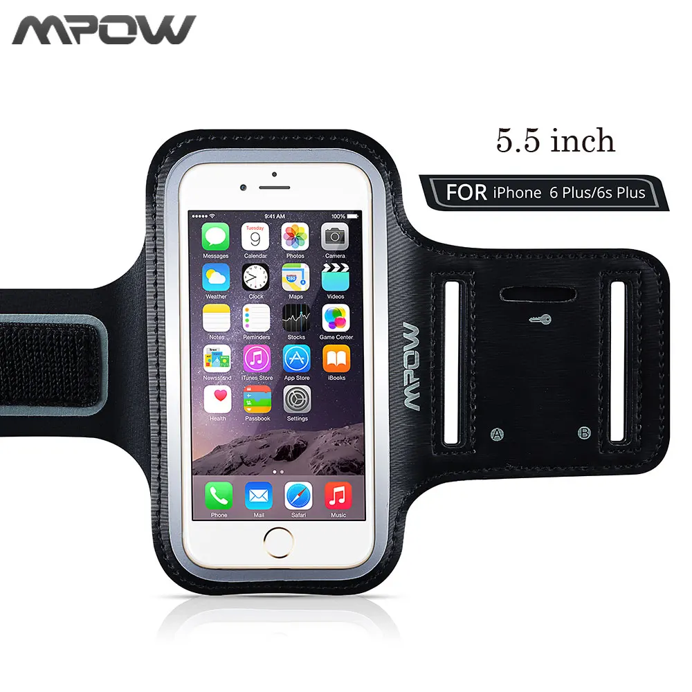 Mpow Sports Armband For 5.5 inch Mobile Phones With Key/earphone Line