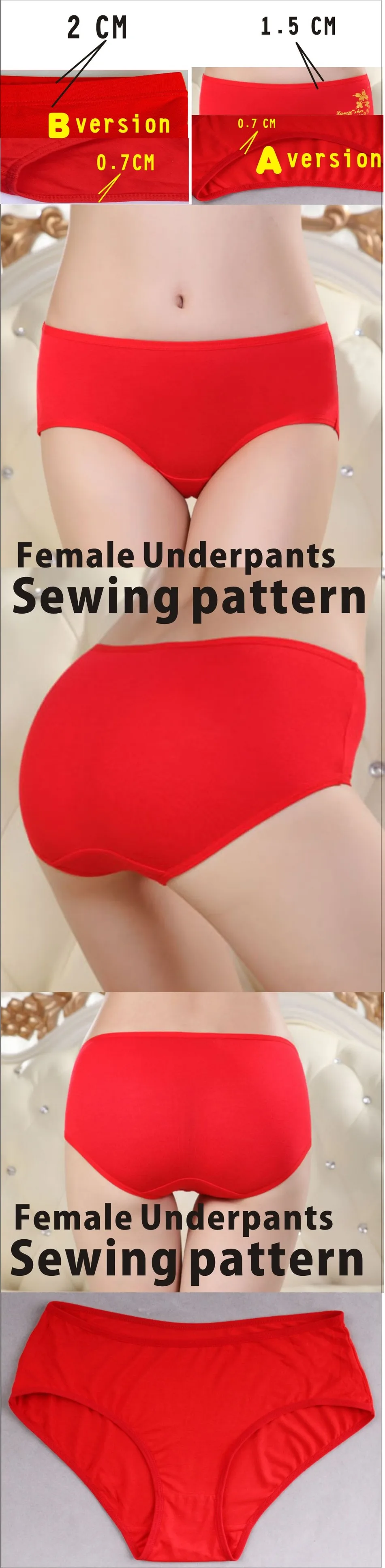 Pants sewing pattern The trousers pattern(Not the pants) Elastic Female underwear Shorts sewing pattern BDK-10