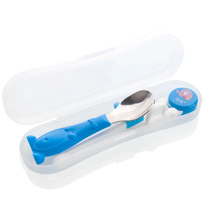 Baby Feeding Spoon Chopstick Toddlers Infant Training Tableware set (6)