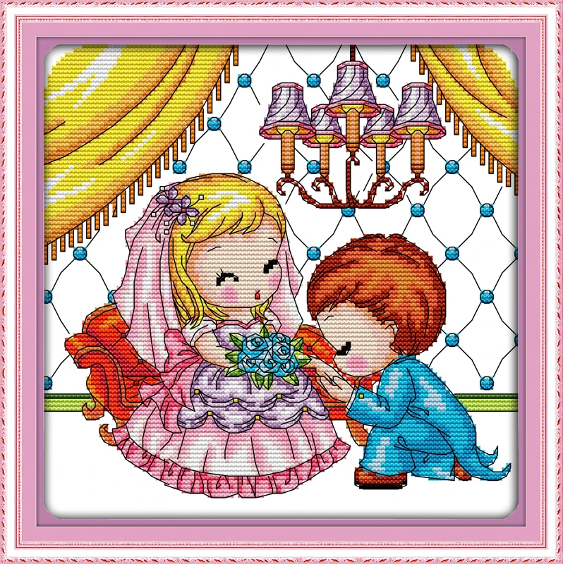 

Our wedding, counted printed on fabric DMC 14CT 11CT Cross Stitch kits,embroidery needlework Sets, Home Decor