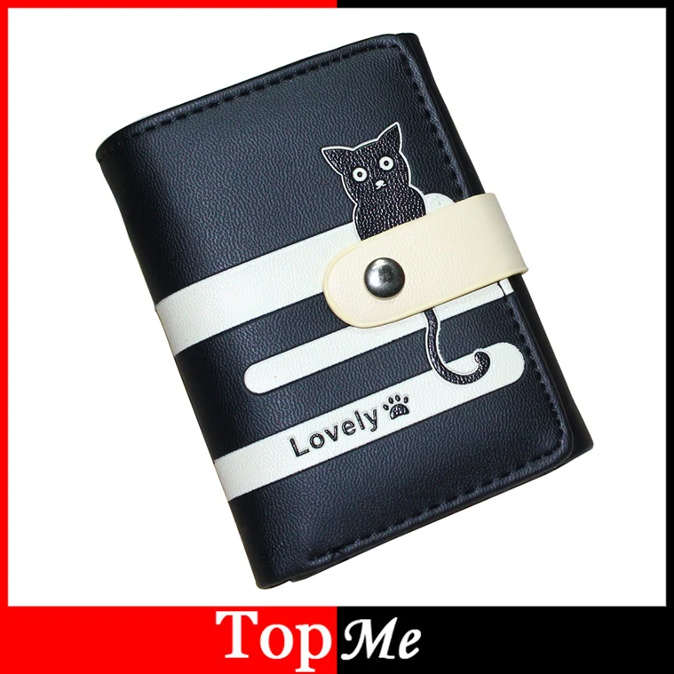 

Women Wallets Candy Colors Lady Short Purses Cards ID Holder Girls Students Moneybags Cat Coin Purse Woman Hasp Wallet Burse Bag