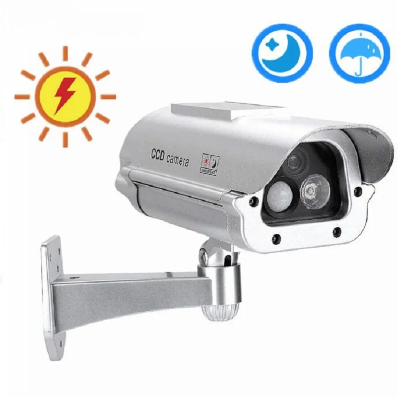 Solar Powered Outdoor CCTV Home Security decoy Fake Dummy Camera Cam