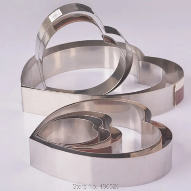 

1Pcs Hot New 4-14 inches Heart shape stainless steel cutter mousse cake cutter mold bakery supplies Bakeware Kitchen Accessories
